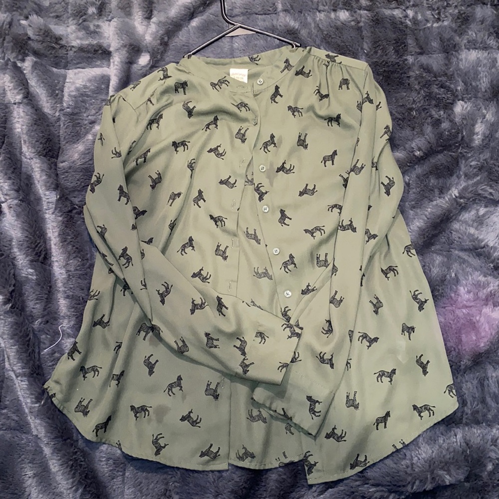 🔴Women’s Faded Glory Size L Zebra Top
